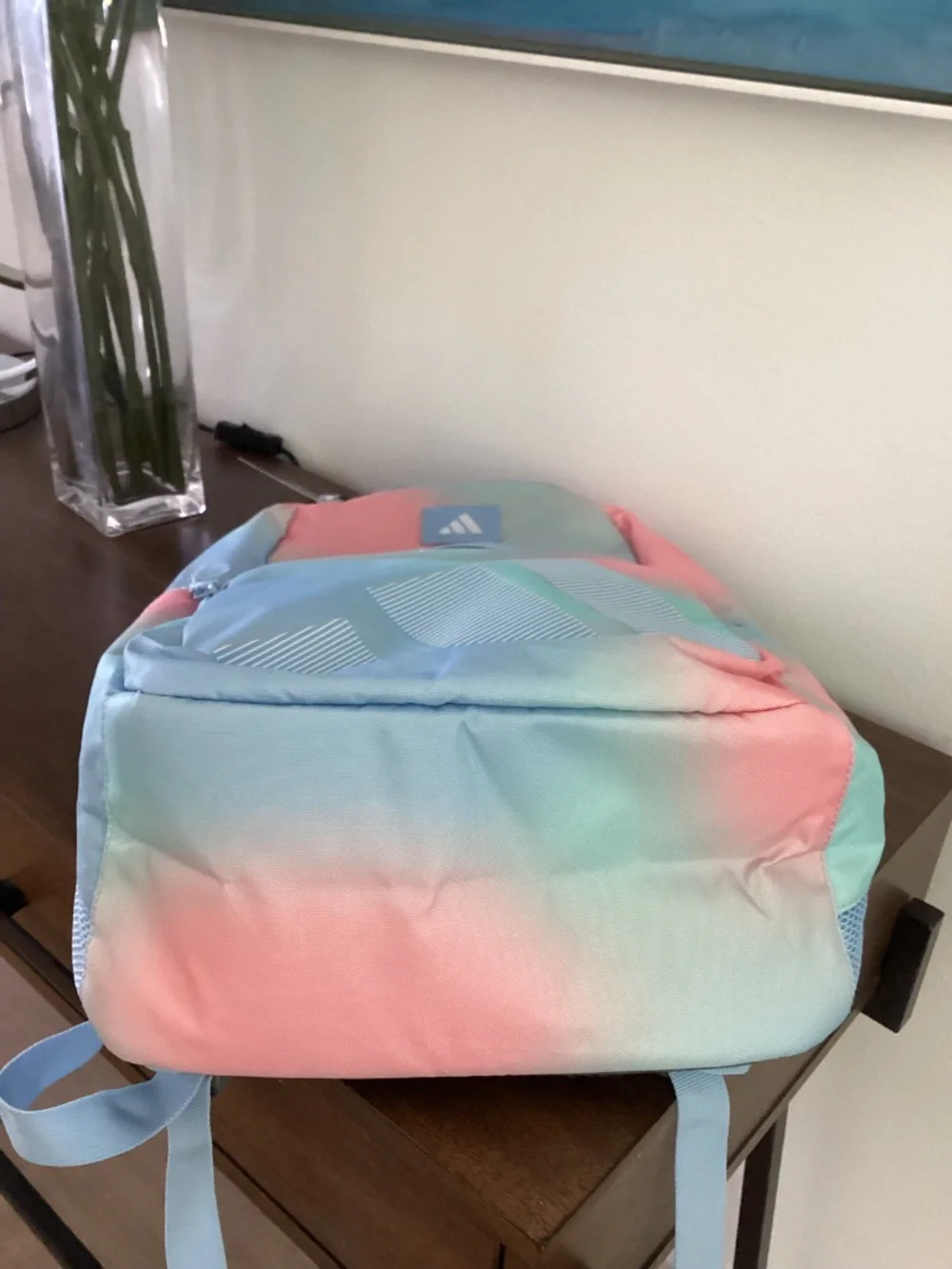 Adidas Midway Youth Soft Shell Backpack Blue and Pink Fits 15” Laptop NWT